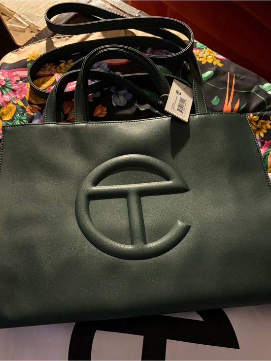 Telfar Handbags - Telfar Olive Med Embossed Logo Tote Bag